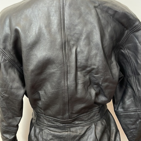 Vintage Belted Leather Jacket - Picture 10 of 16